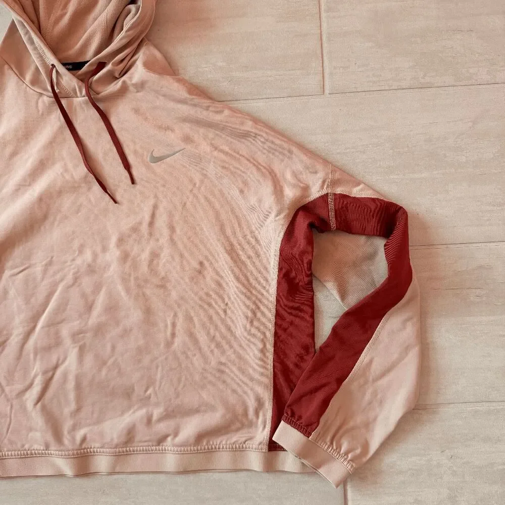 Nike Therma-FIT Sweater Oversized Hoodie Running Jogging XL Light Pink Warm-up
